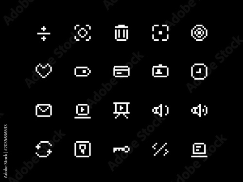 Pixel icons vector collection #2