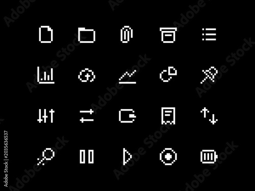 Pixel icons vector collection #4