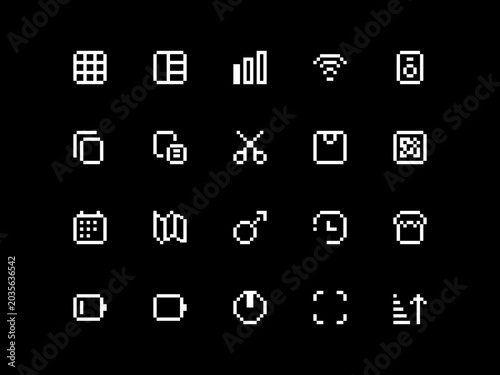 Pixel icons vector collection #7