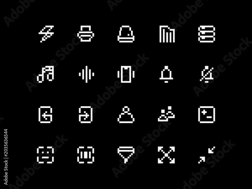 Pixel icons vector collection #6