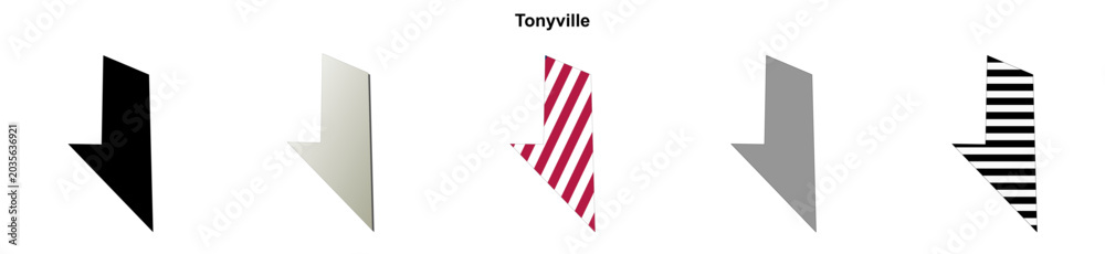 Obraz premium Tonyville (California) blank outline map