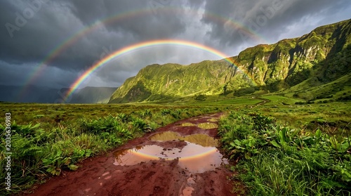 landscape with rainbow