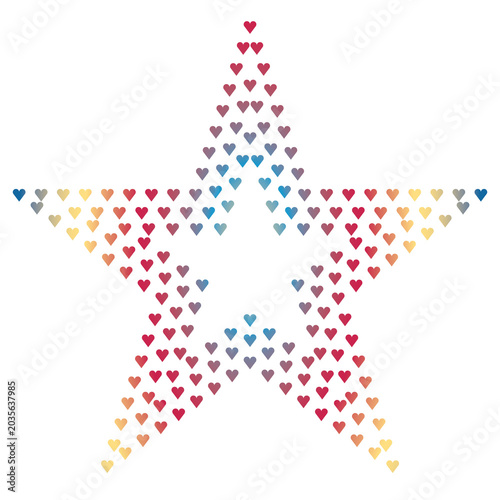 red blue yellow stars and hearts design