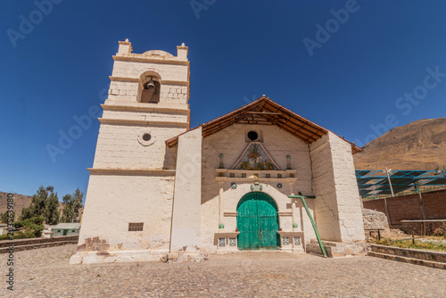 Quadro su tela Church in Madrigal village in Colca canyon, Peru