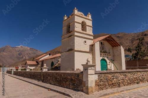 Bild auf Leinwand Church in Madrigal village in Colca canyon, Peru