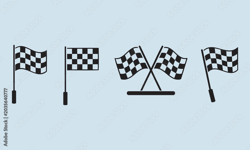 Naklejka premium Set of checkered flags for racing, motorsport, and victory celebrations