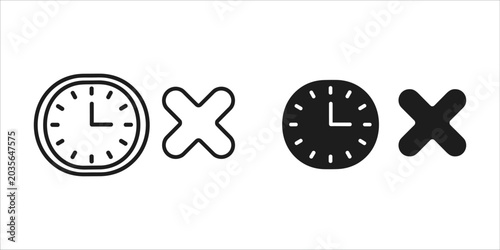 Photos Black and white clock with cross symbols