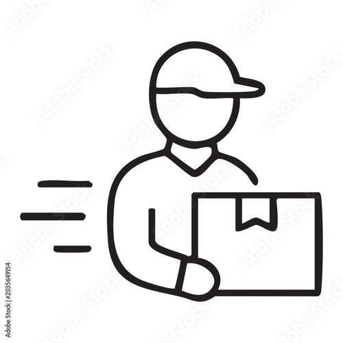 Minimal Courier Delivery Outline Icon