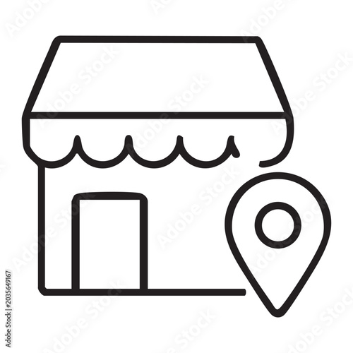 Minimal Store Location Outline Icon