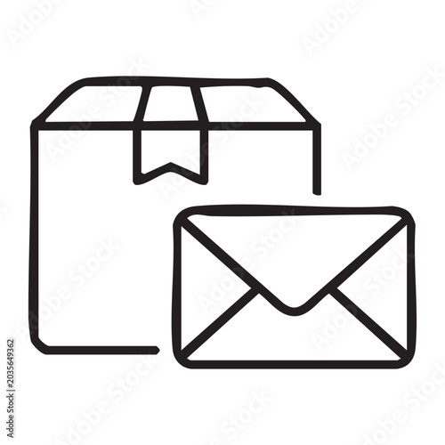 Minimal Package and Mail Outline Icon