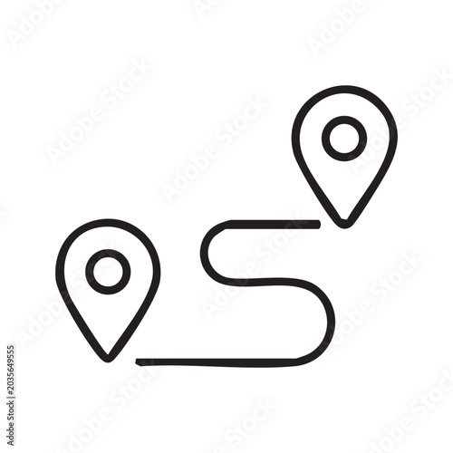 Minimal Route Navigation Outline Icon