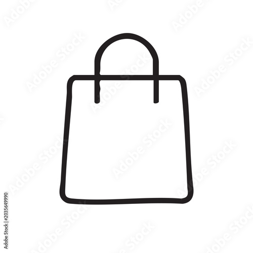 Minimal Shopping Bag Outline Icon