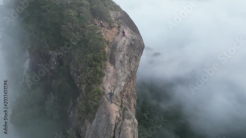 Pedra Do Bau Mountain Peak Fog Clouds Climbing Mountaineering Serra Mantiqueira Adventure Tourism Hiking Rock Formation Summit Wilderness Nature Landscape Scenic Brazil South America Outdoor Explorer