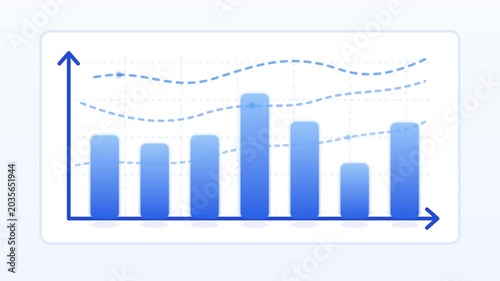 A graph showing statistics with bars and lines on a chart