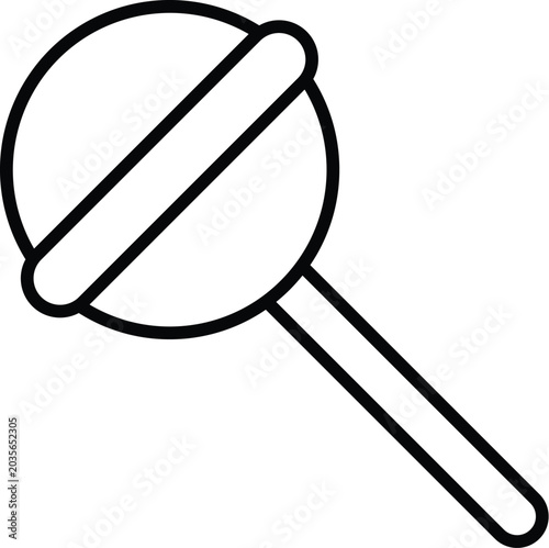 Black line art illustration of a pacifier on a white background