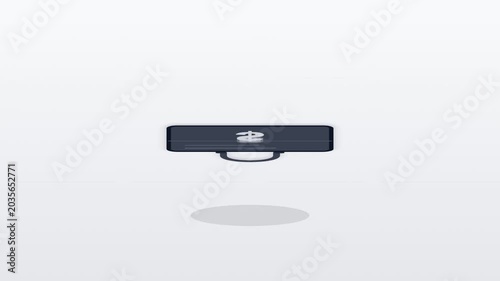 A sleek and modern device floats in air with subtle shadow underneath.
