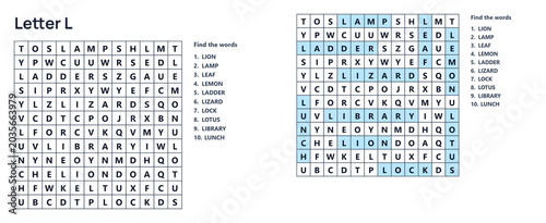 Bild auf Leinwand Word seek puzzle sheet
