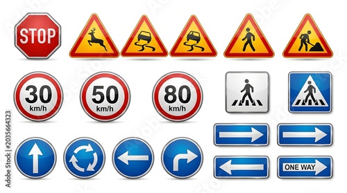 Stop Symbol Traffic Sign Isolated on White Background
