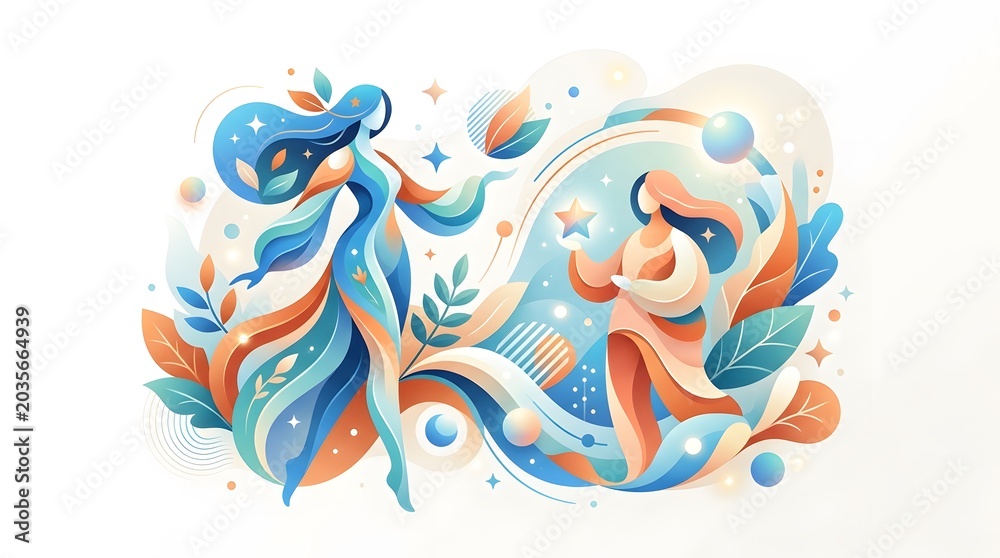 Fototapeta premium Creative Illustration Vector Design Composition