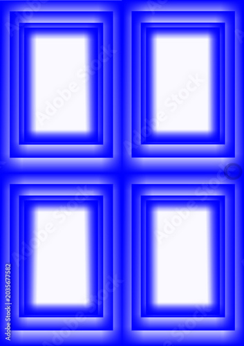 Blue Neon Gradient Rectangular Frame Background