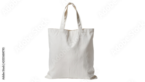 Obraz na plátne Isolated blank canvas tote bag, reusable shopping accessory for product photogra