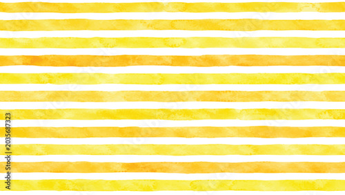 Fotografía Beautiful seamless pattern with Orange yellow watercolor stripes