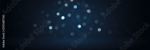 Canvastavla Abstract soft blue bokeh lights on dark background for luxury product display backdrop