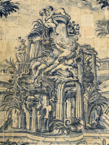 Portuguese Azulejo Tile Detail