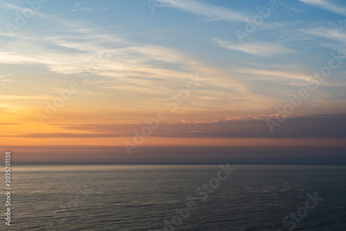 Bright sunset over the sea