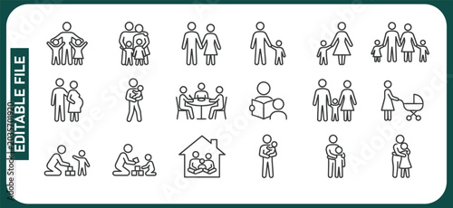 Foto Family and Parenting, Icon Set