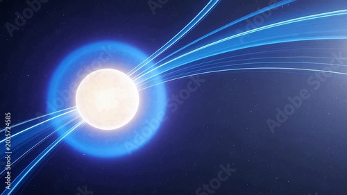 Cosmic Celestial Body with Light Trails