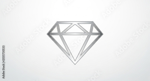 Slika na platnu Diamond sketch drawing isolated on white background.