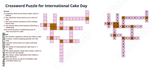 Vocabulary crossword game for International Cake Day celebration  