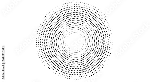 Halftone Circle Pattern, Concentric Dots, Abstract Graphic Design