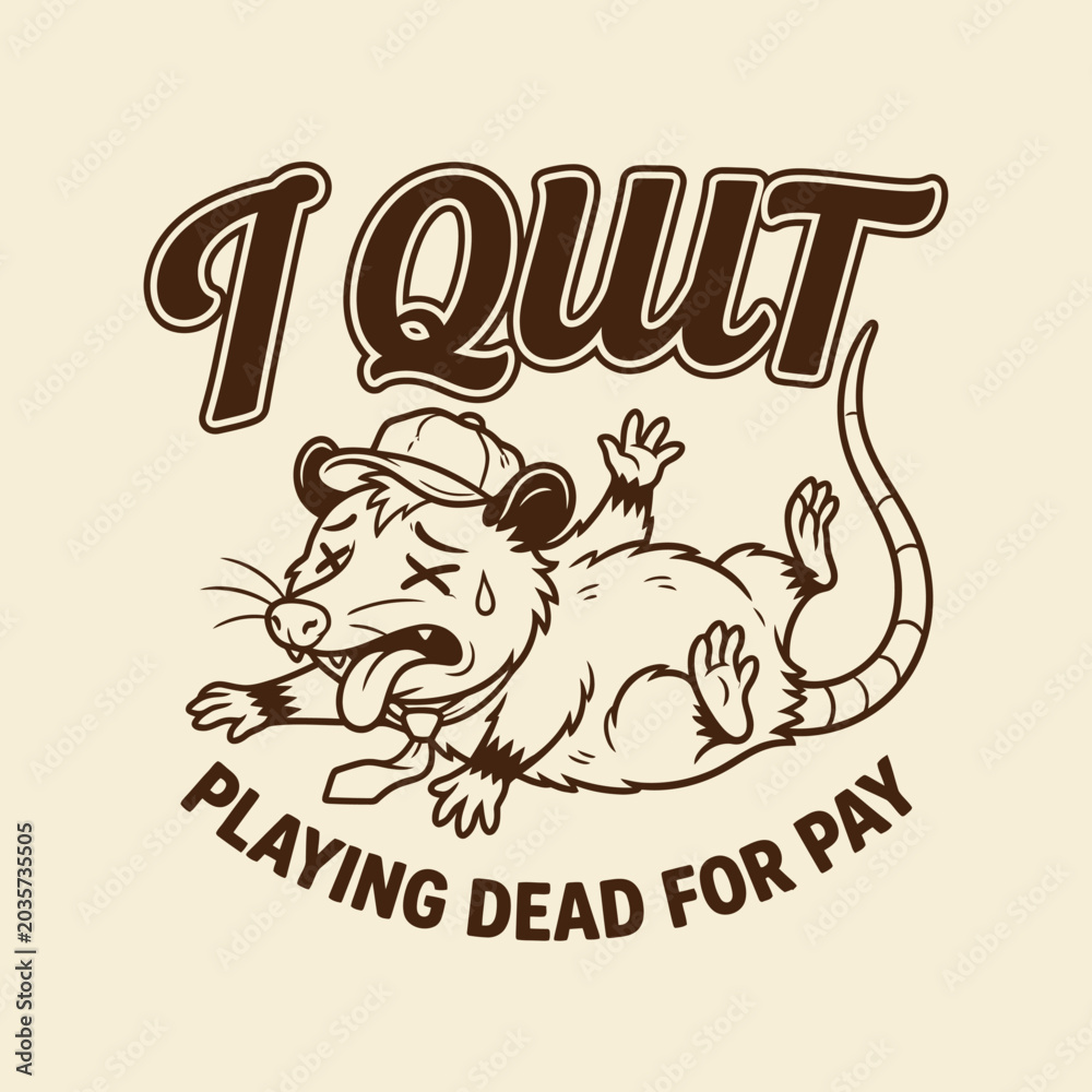 Obraz premium Dead Opossum Wearing a Hat.