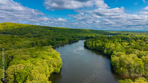 Fotografie Aerial view featuring Hart Pond in Berlin, Connecticut