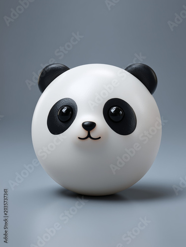 Cute panda bear cartoon head toy illustration