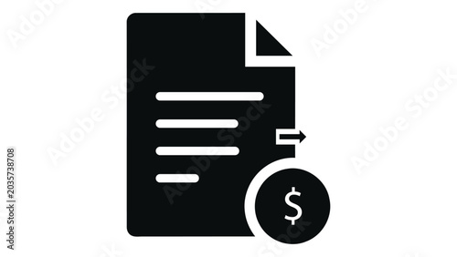 Document with dollar coin icon