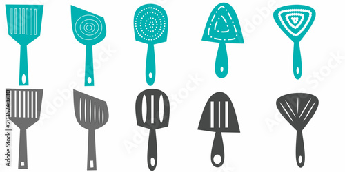 Fotografia Spatula icon collection set. Hand drawn kitchen icon for cooking.