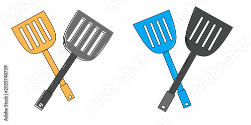 Принти на полотні Spatula icon collection set. Hand drawn kitchen icon for cooking.