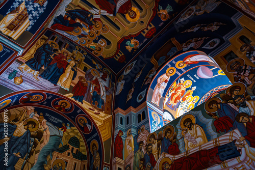 Interior details of the Orthodox church in Kaona, Serbia