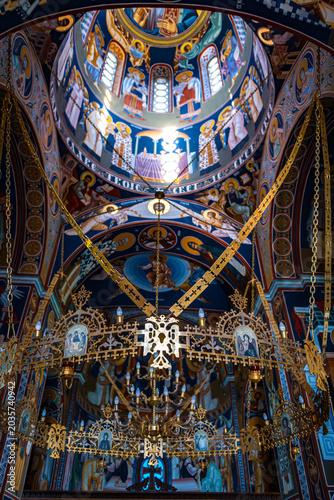 Interior details of the Orthodox church in Kaona, Serbia