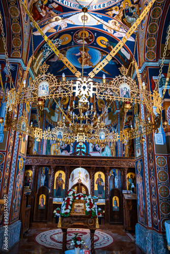 Interior details of the Orthodox church in Kaona, Serbia