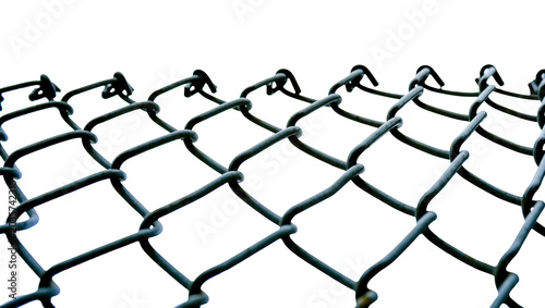 Foto Isolated close-up view of a sturdy metal chain link fence texture and diamond pa