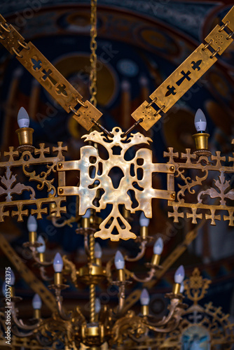 Interior details of the Orthodox church in Kaona, Serbia