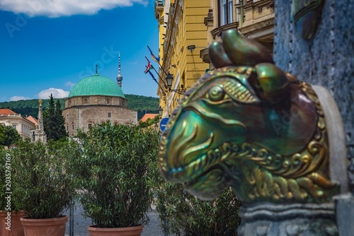 fountain in Pecs, Hungary, made of legendary Zsolnay porcelain