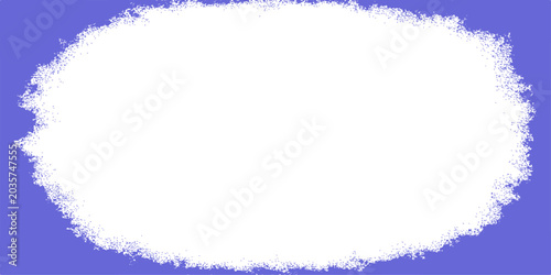Photos A white fluffy cloud shape with rough, textured edges floats against a solid blue background, creating a sense of lightness and airy space