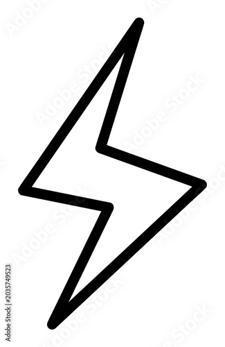 Photos Lightning bolt png outline icon, transparent background