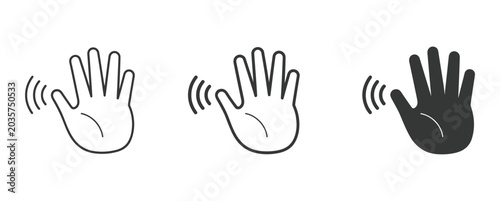 Fotografía Waving Hand Icon Set