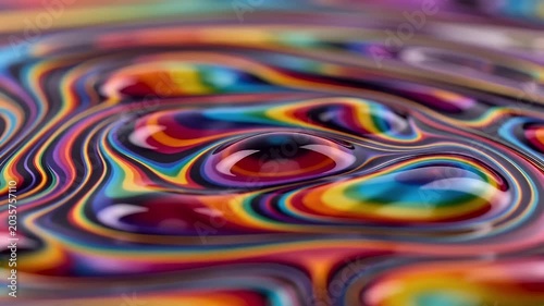 Vibrant rainbow liquid ripples swirling in a psychedelic motion